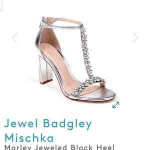 Jewel Badgley Mischka Jeweled Block Heel sandals